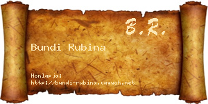 Bundi Rubina névjegykártya